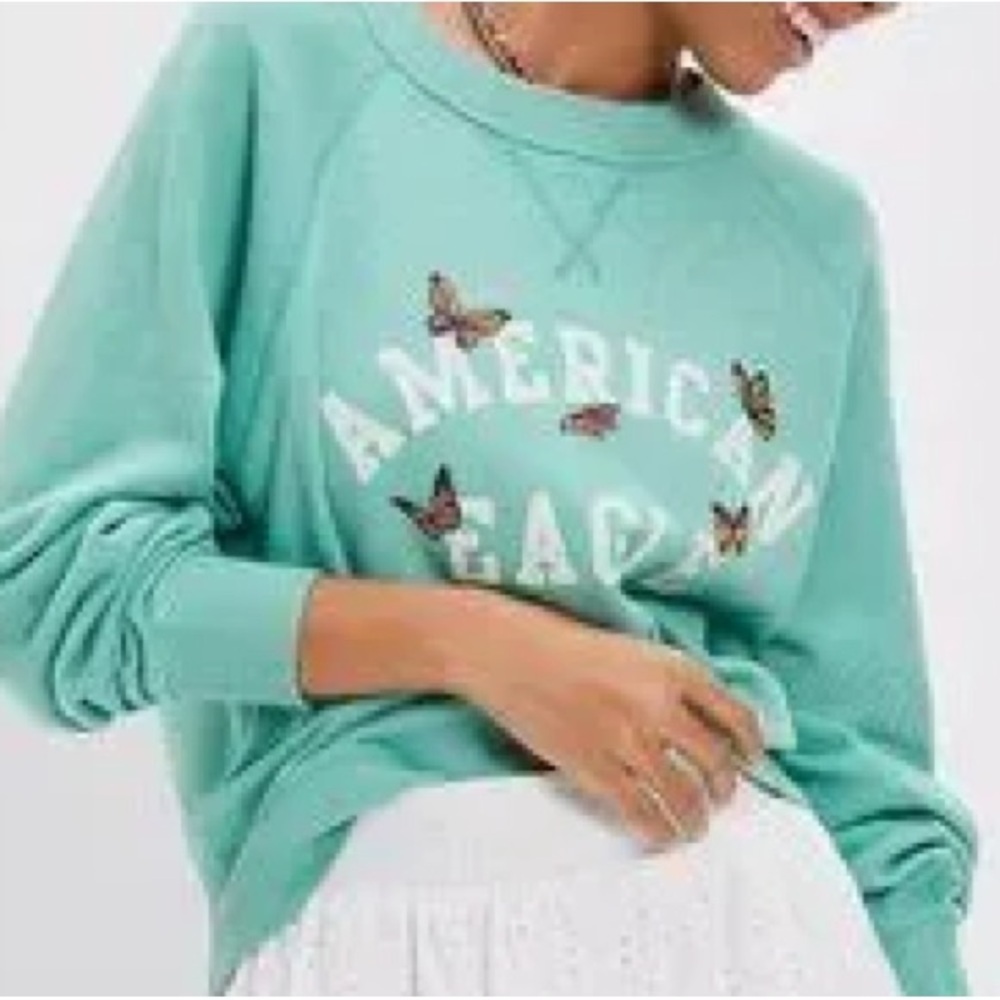 American Eagle Outfitters White Skater Tiered Sweatshirt